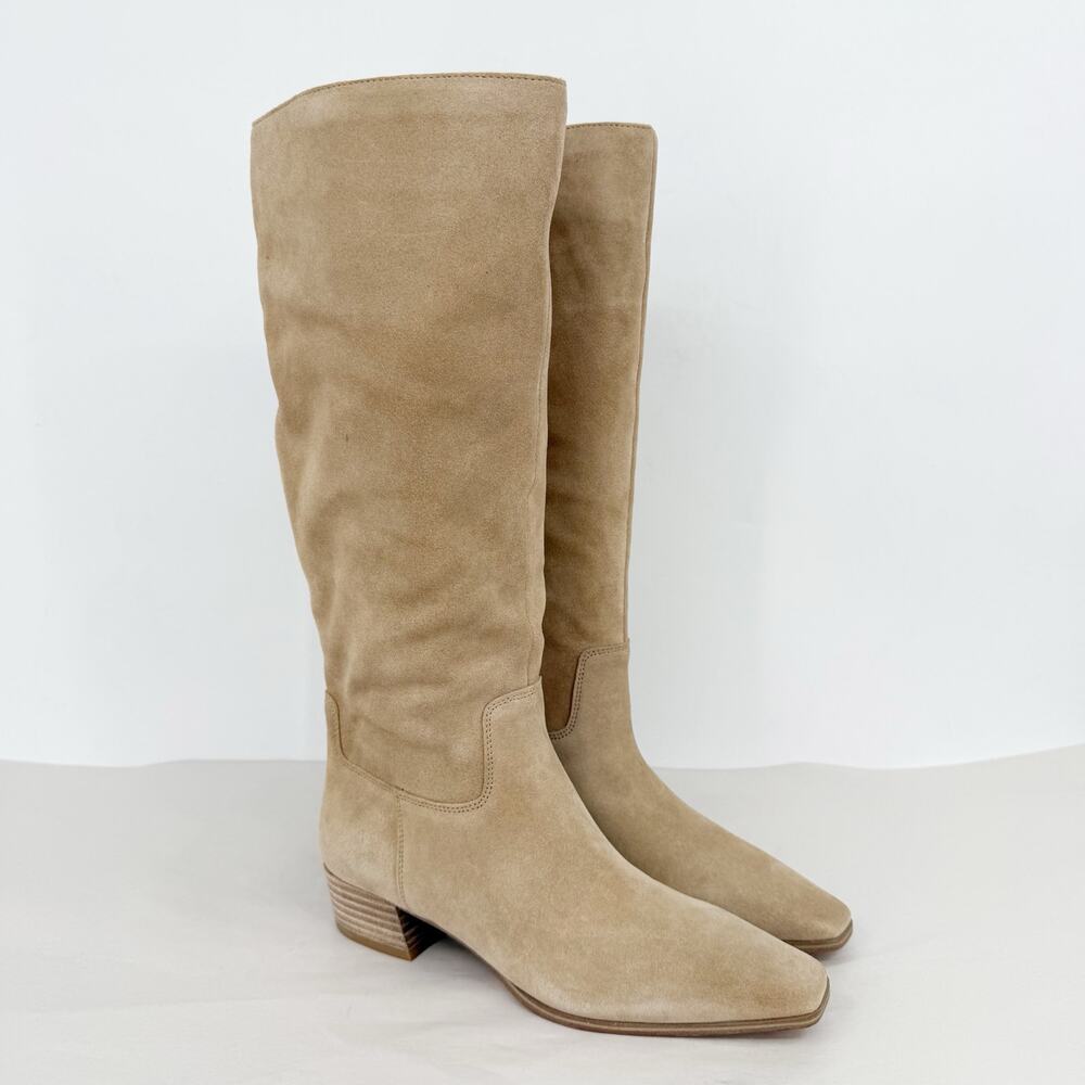 Vince Camuto Womens Pavla 2 Knee High Boots US 7.5 M Wide Calf Beige Suede NIB - Picture 6 of 13